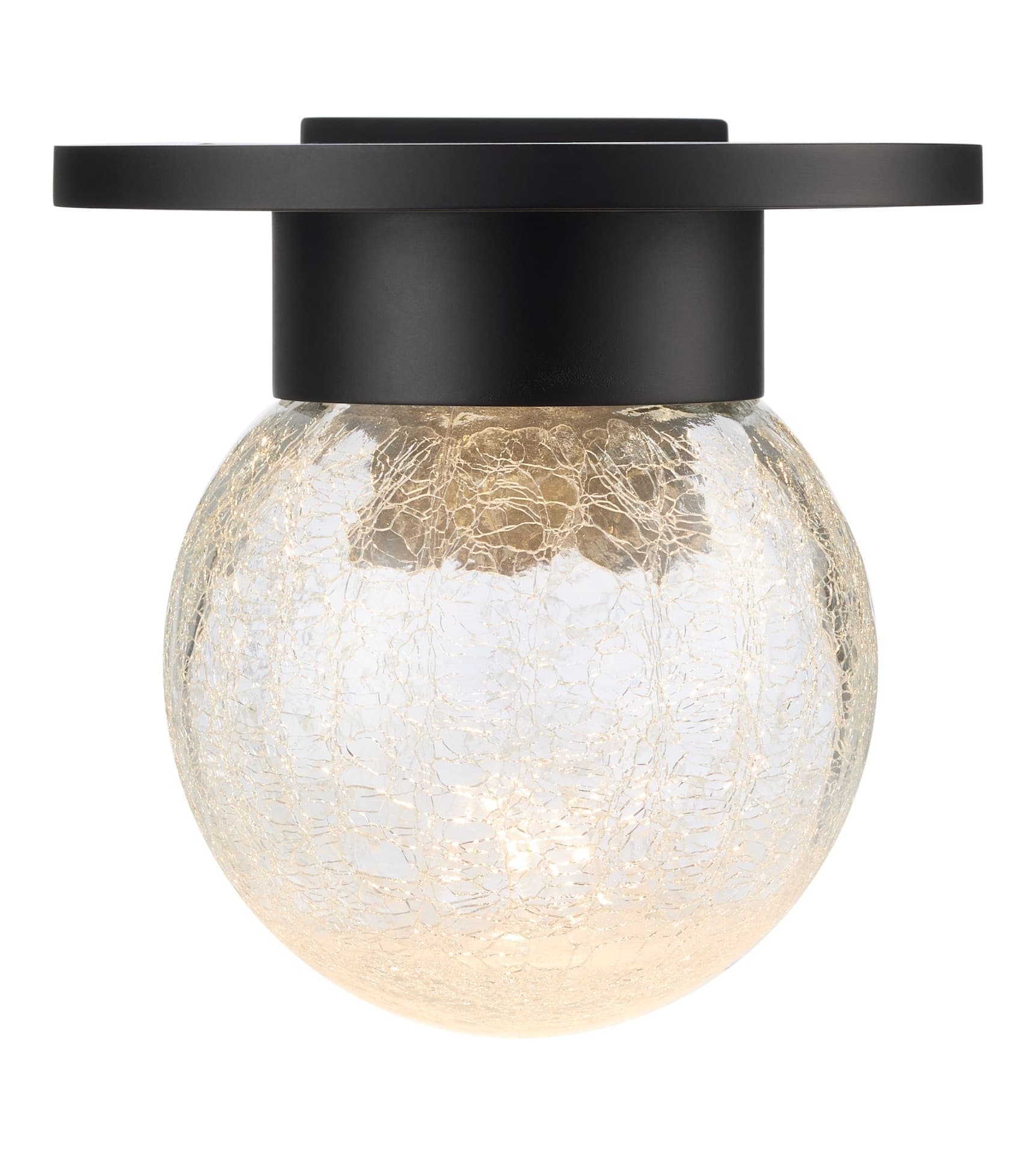 NOMA Outdoor Crackle Glass Warm White Fence Light, 5.75-in