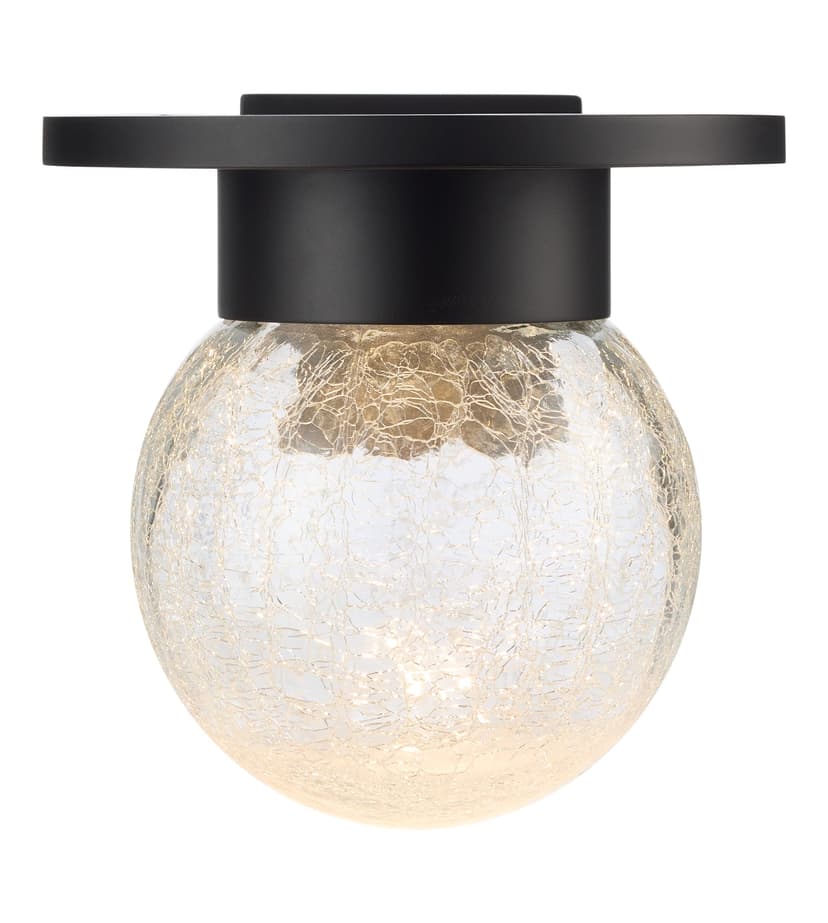 NOMA Outdoor Crackle Glass Warm White Fence Light, 5.75-in