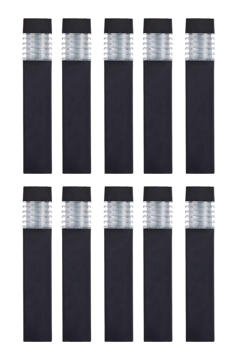 For Living Solar Powered Plastic Bollards, 5.8x5.8x40cm, 10-pk
