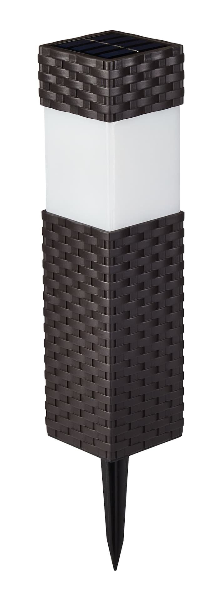 For Living Solar Powered Faux Wicker Stake Light with Warm White LED