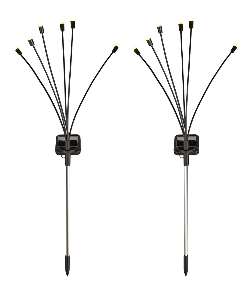 For Living Solar-Powered Firefly Garden Stake Lights, 2-pk