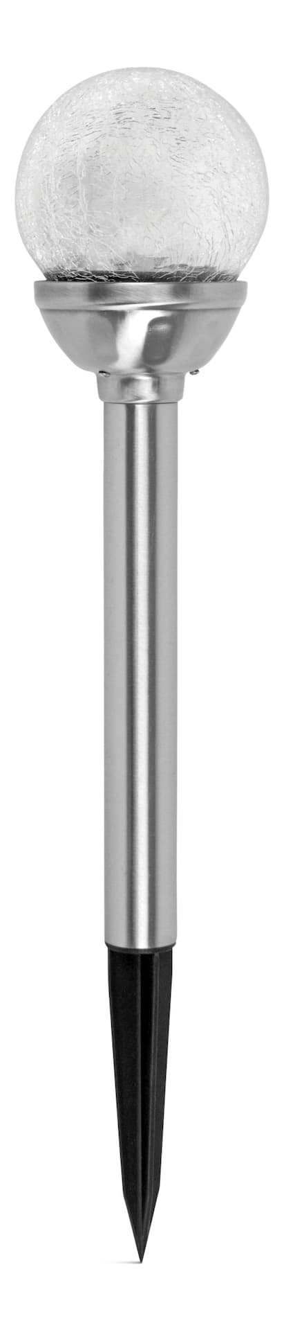 For Living Outdoor Cool White LED Solar Crackle Glass Garden & Pathway Stake Light