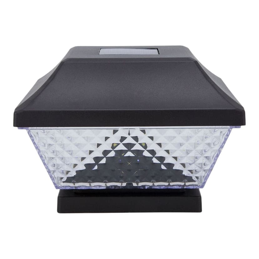 NOMA Outdoor Warm White 1.2LM LED Solar Post Cap Deck Lights, 6-pk, Black
