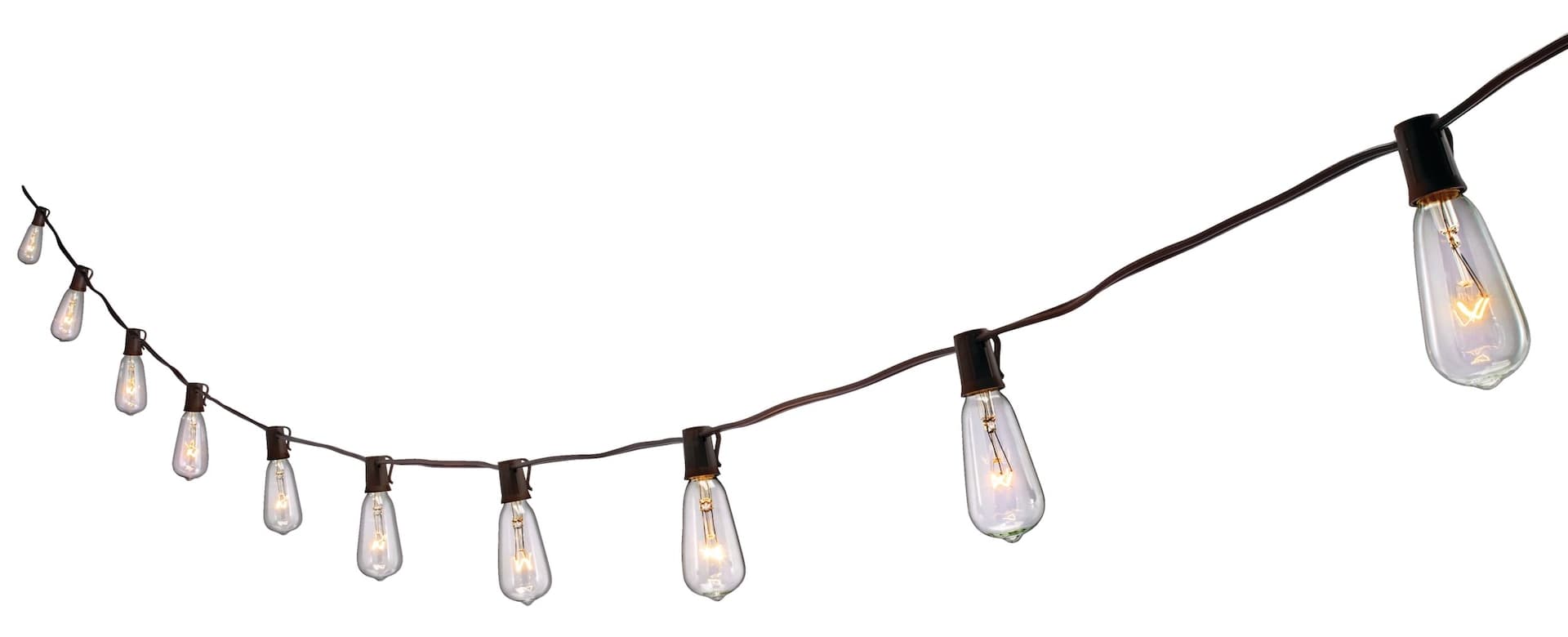CANVAS Edison Bulb Garden String Lights Plug-In, Indoor/Outdoor, White Incandescent, 3-m
