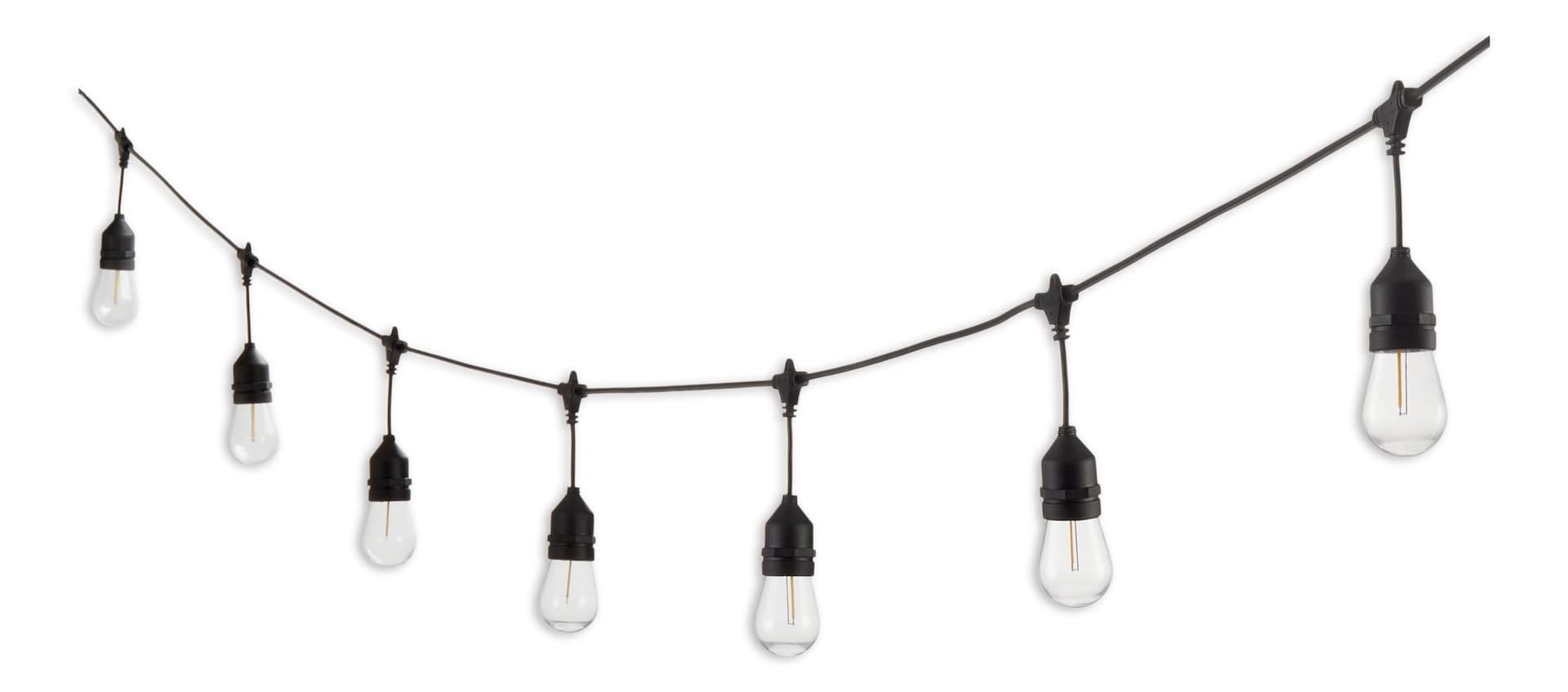 NOMA Garden & Pathway Solar Filament String Lights, Warm White LED, 7.3-m