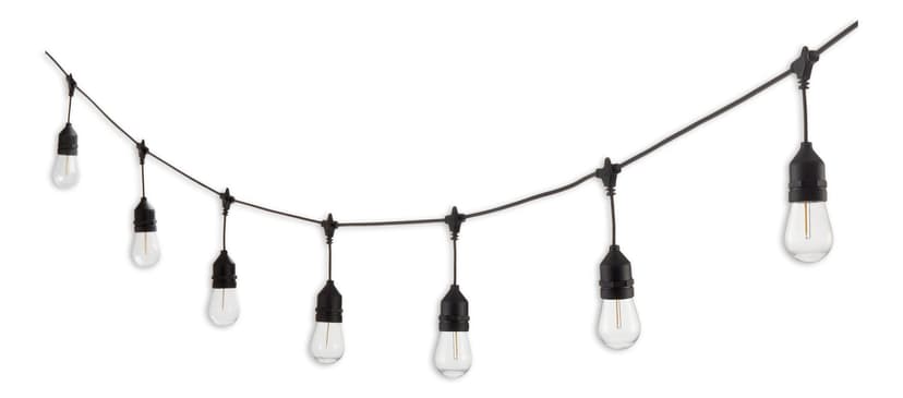 NOMA Garden & Pathway Solar Filament String Lights, Warm White LED, 7.3-m