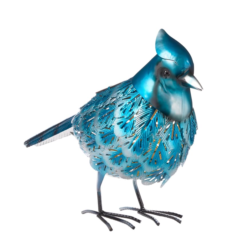 For Living Metal Blue Jay Statue & Lawn Ornament, 10.83-in