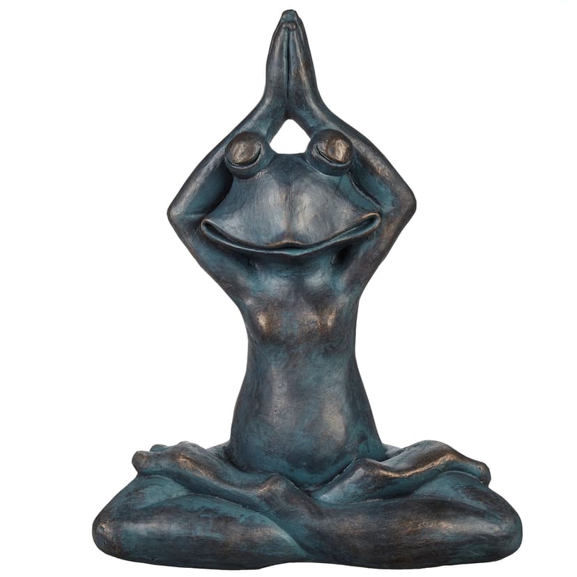 For Living Yoga Frog Lawn Ornament, 13.98-in, Bronze, Assorted