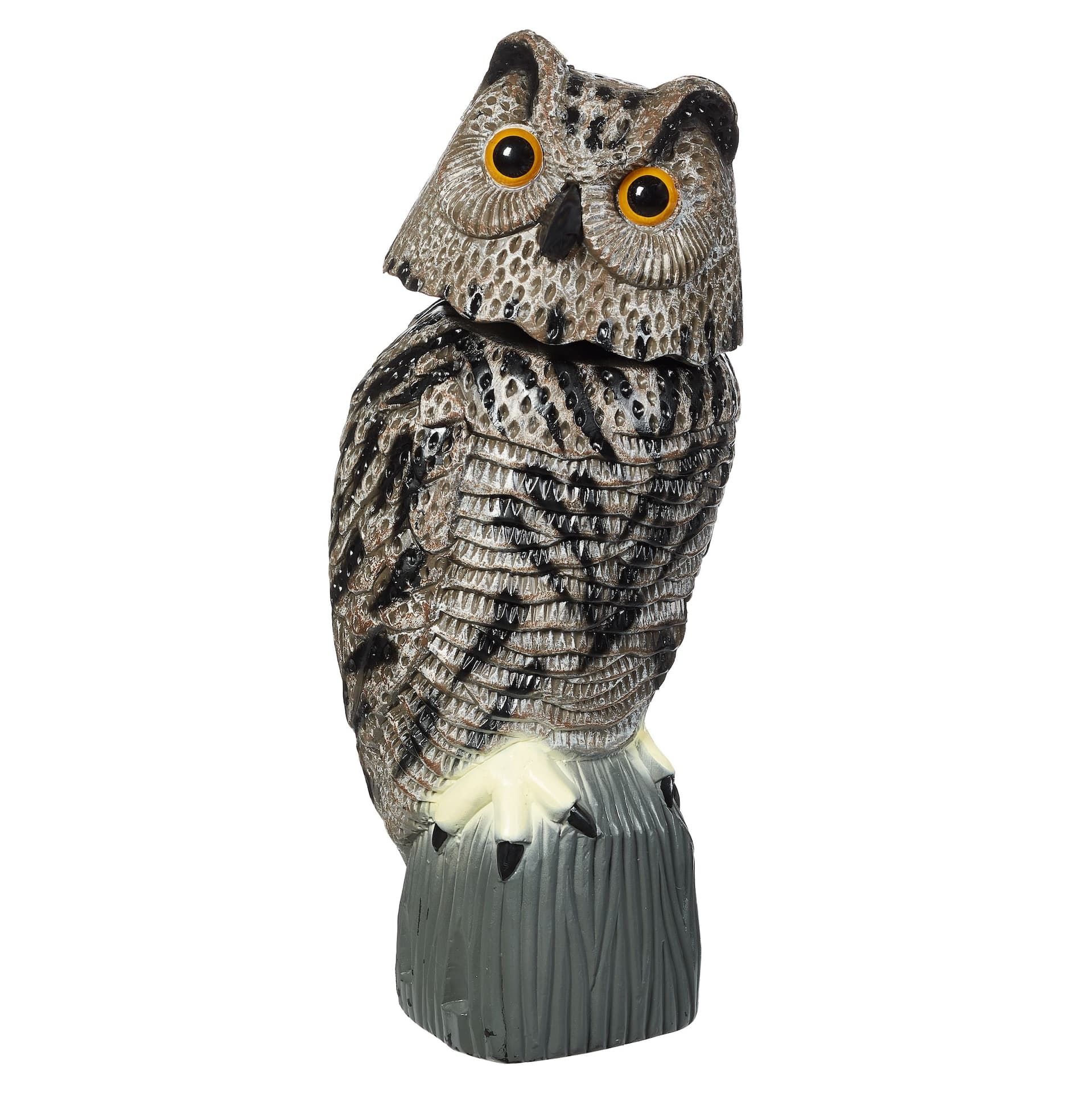 For Living Bobble-Head Owl Statue & Lawn Ornament, 15.75-in, Grey