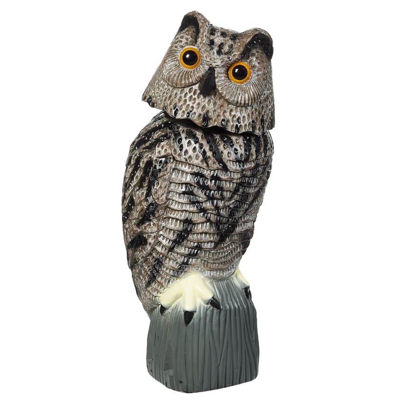 For Living Bobble-Head Owl Statue & Lawn Ornament, 15.75-in, Grey