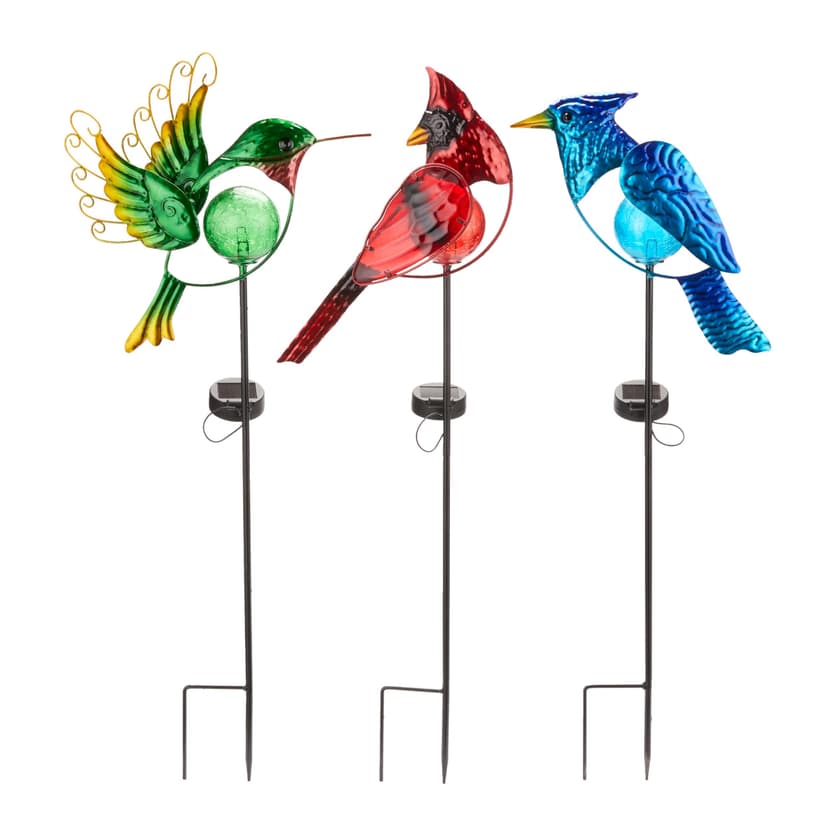 For Living Metal Birds Solar Garden Stake, 41.93-in, Assorted