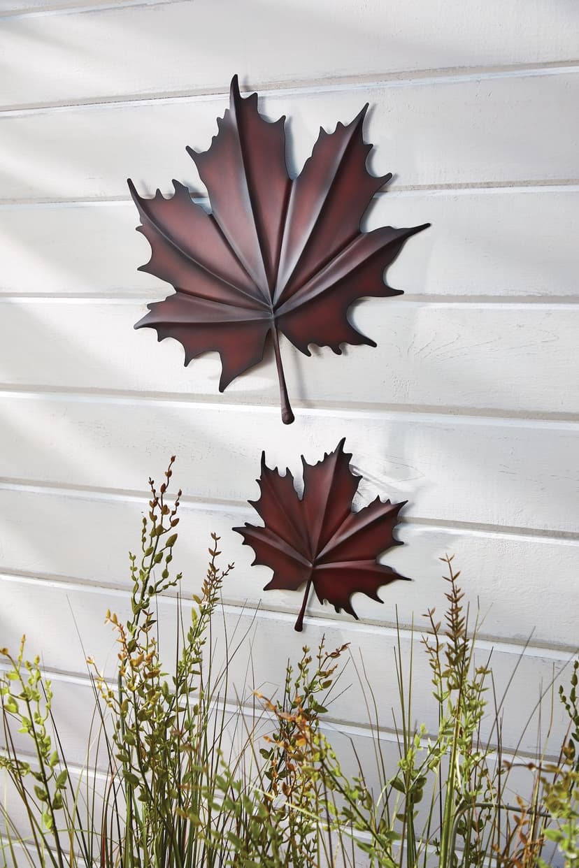 For Living Metal Maple Leaf Outdoor Wall Art & Decor