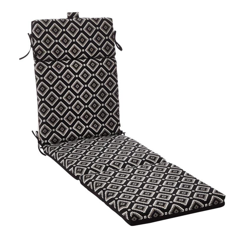CANVAS BoHo Patio UV, Water & Stain Resistant Lounger Chair Pad, Black