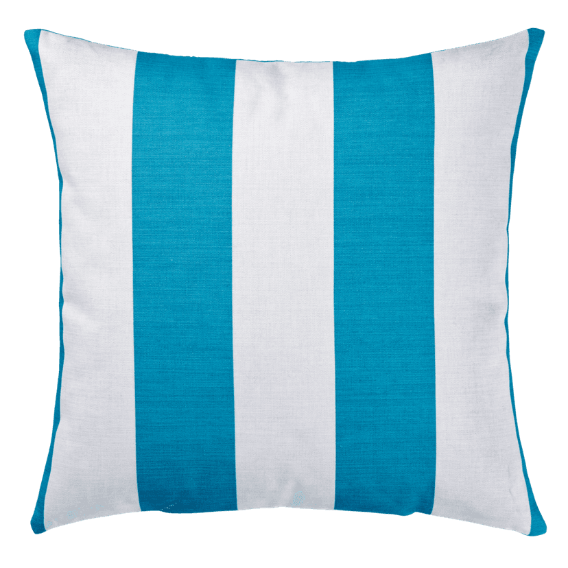 For Living Cabana Stripe Toss Cushion/Throw Pillow, 16-in x 16-in, Blue Turquoise