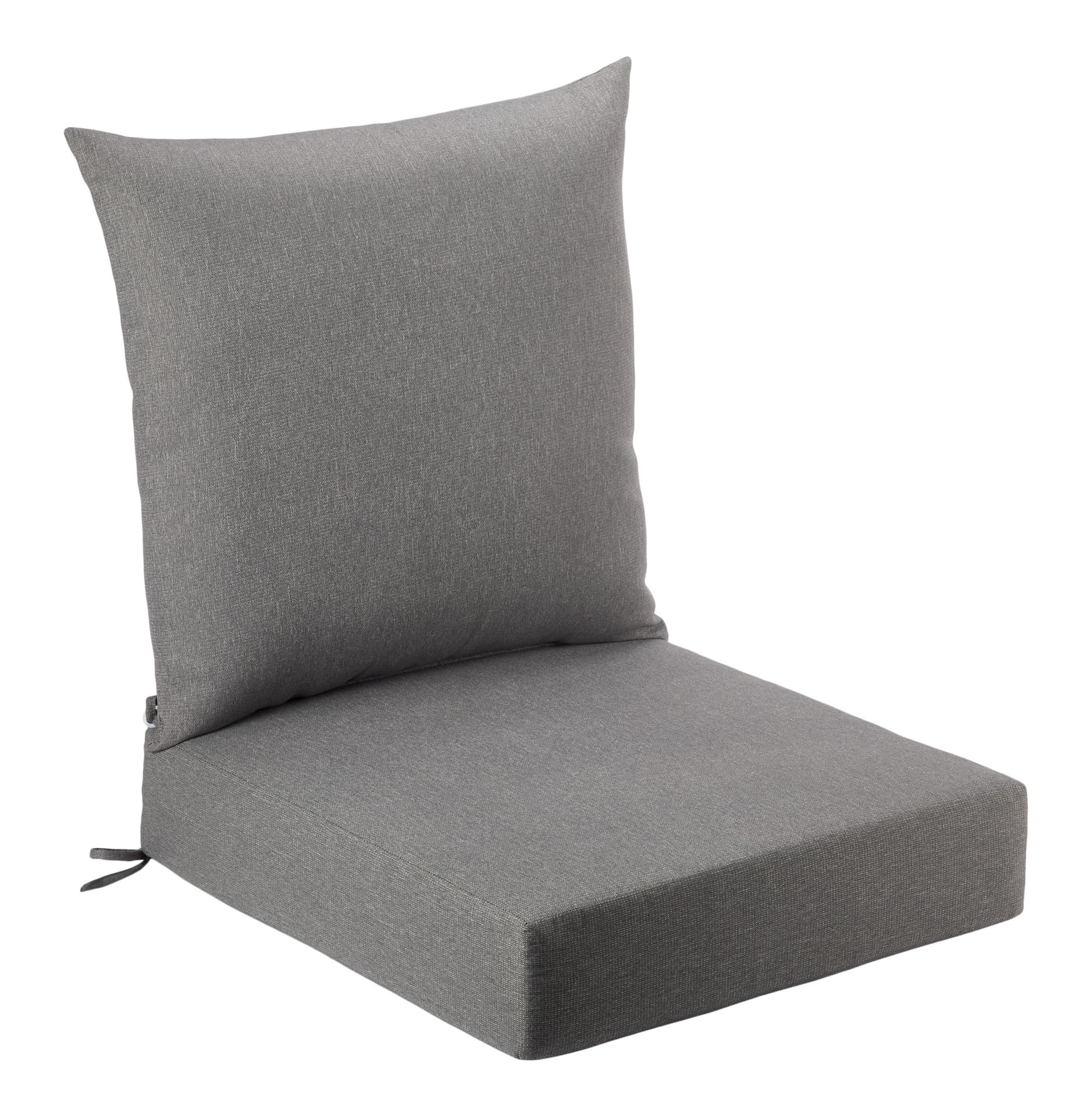 CANVAS Grey Deep Seat Cushion, Water/Fade-Resistant, 22-in x 24-in