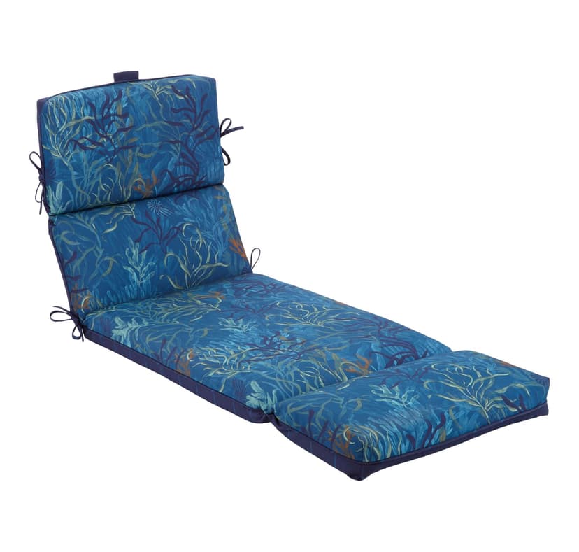 Canvas Seashore Outdoor Chaise Lounge Cushion, Water/Stain/Fade-Resistant, 21-in x 72-in