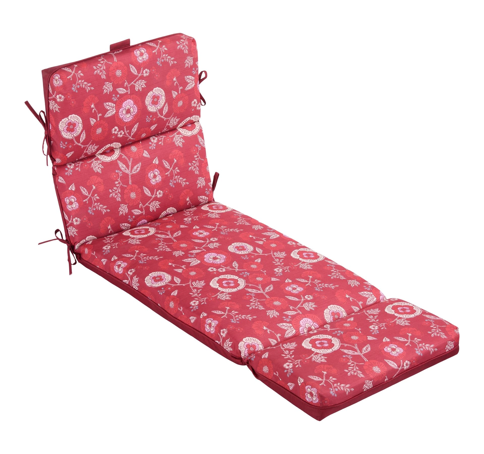 Canvas Wildflower Outdoor Chaise Lounge Cushion, Water/Stain/Fade-Resistant, 21-in x 72-in