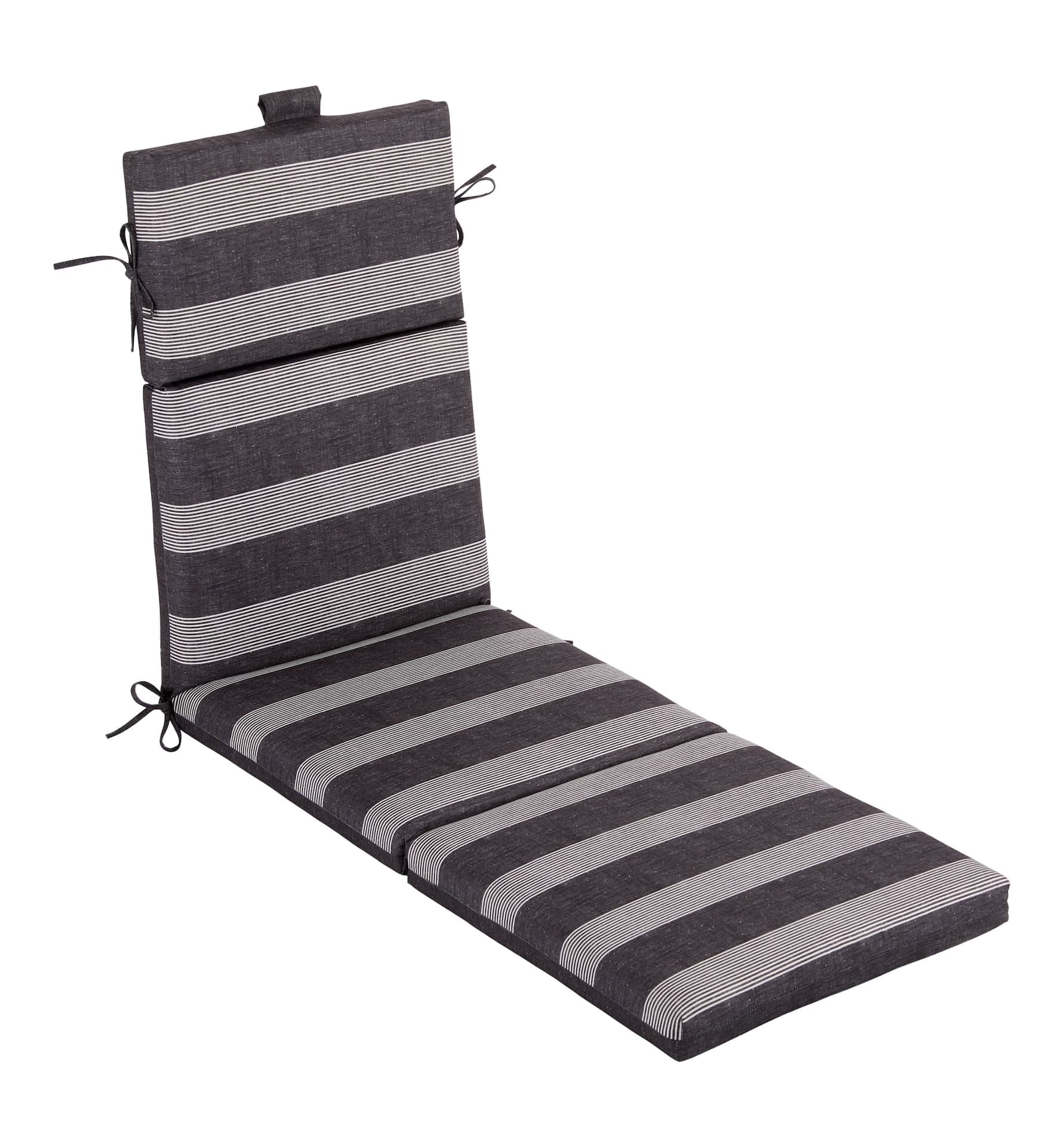 CANVAS Boho Stripe Reversible Chaise Lounge Cushion, Water/Fade-Resistant, 21-in x 72-in