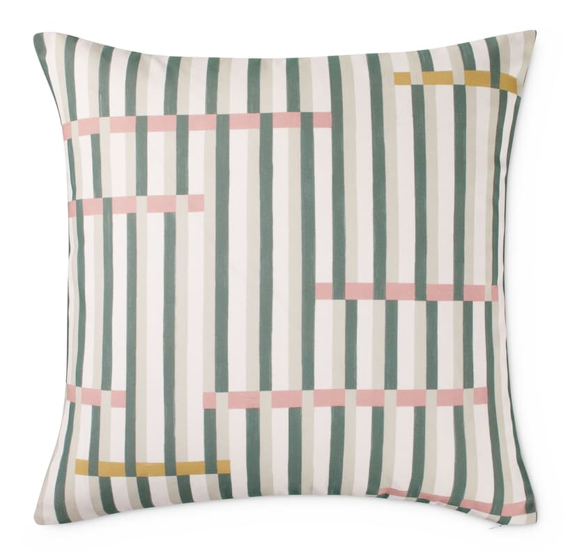 CANVAS Olive Striped Cushion Cover, Outdoor, Water-Resistant, Cover Only No Insert, 18 x 18-in