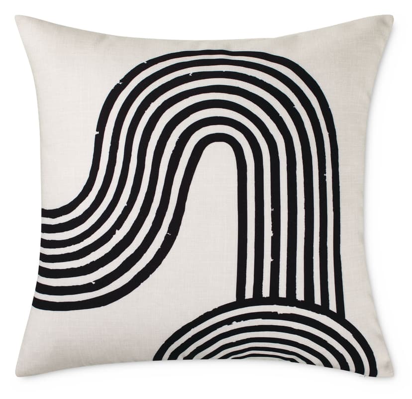 CANVAS Boho Retreat Abstract Cushion Cover, Polyester, White, Cover Only No Insert, 18 x 18-in