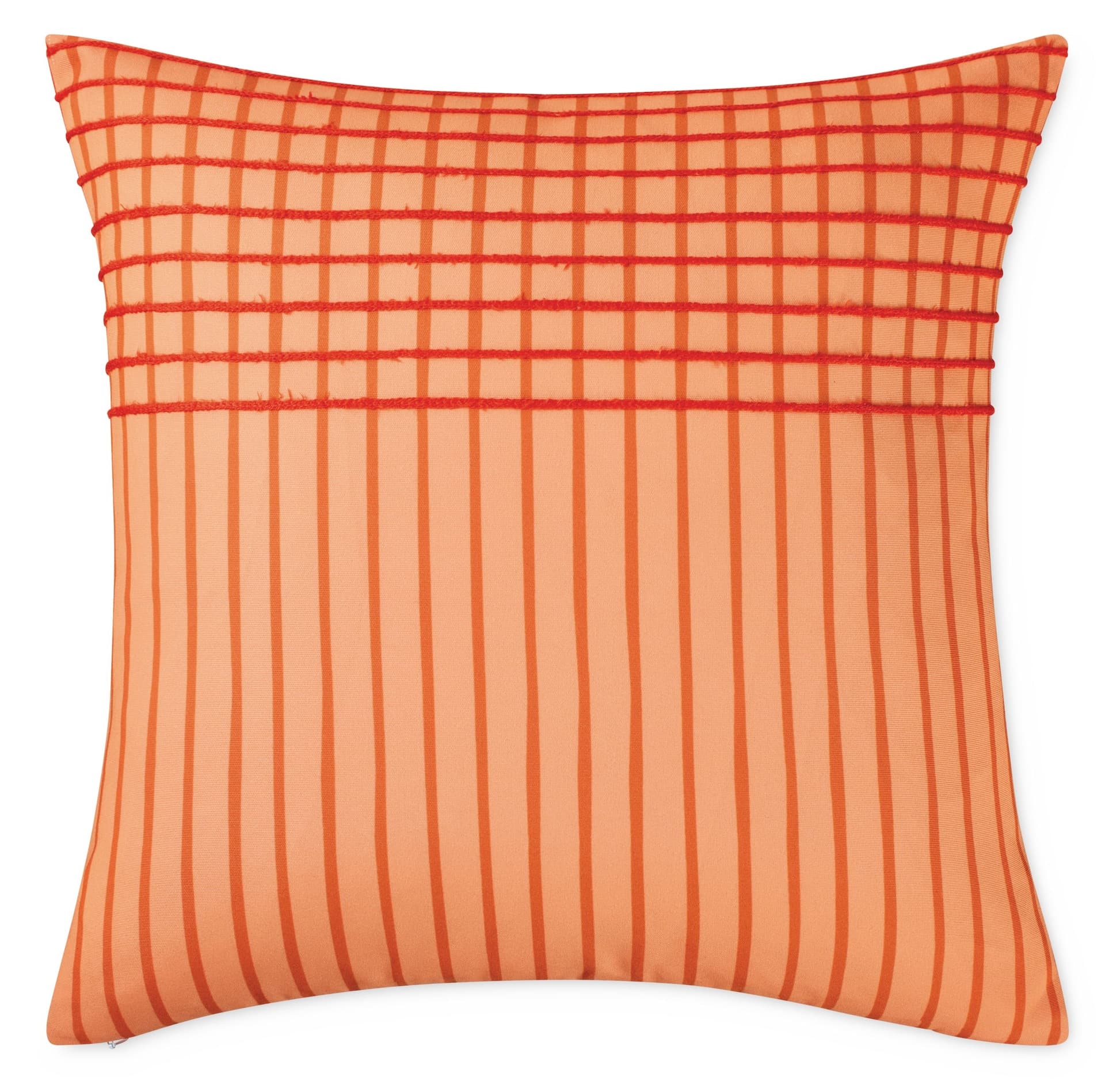 CANVAS Colour Spritz Orange Striped Cushion Cover, Water/Stain/Fade-Resistant, Cover Only No Insert, 18 x 18-in