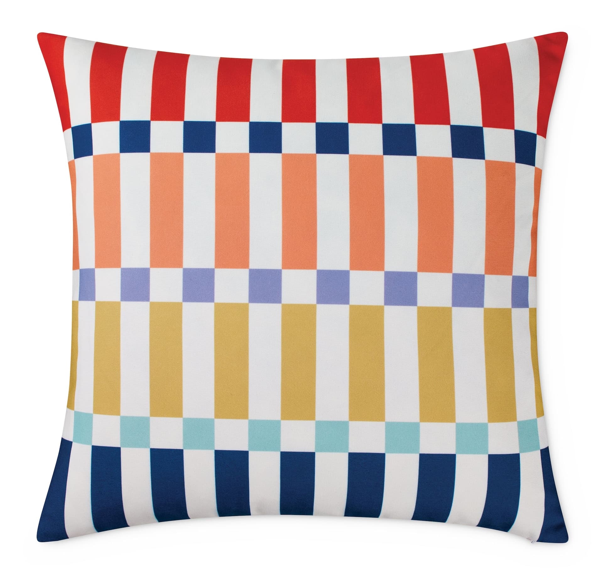 CANVAS Colour Spritz Grid Cushion Cover, Polyester, Orange, Cover Only No Insert, 18 x 18-in