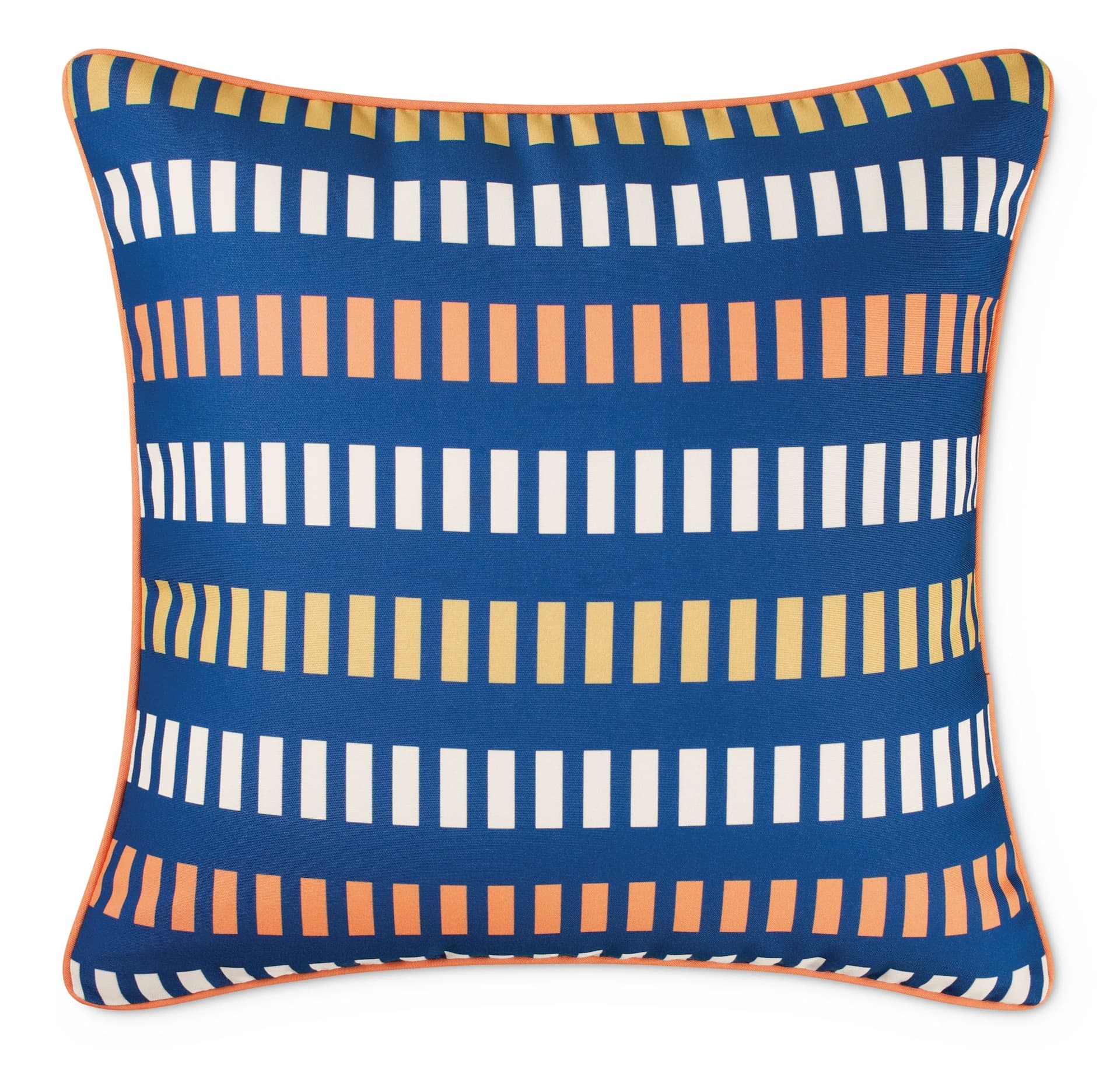 CANVAS Colour Spritz Blue Striped Cushion Cover, Polyester, Blue, Cover Only No Insert, 18 x 18-in