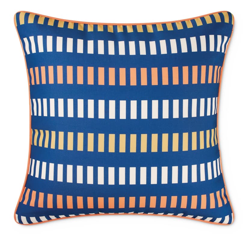 CANVAS Colour Spritz Blue Striped Cushion Cover, Polyester, Blue, Cover Only No Insert, 18 x 18-in