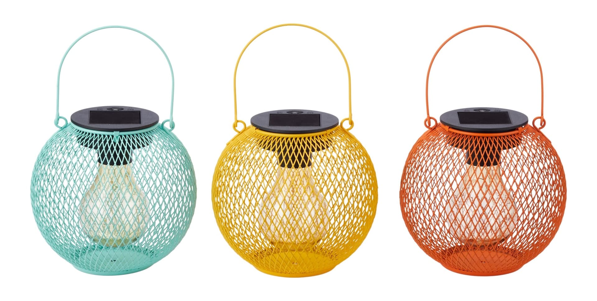 For Living Solar Mesh Globe Lantern with Warm White LEDs, Assorted