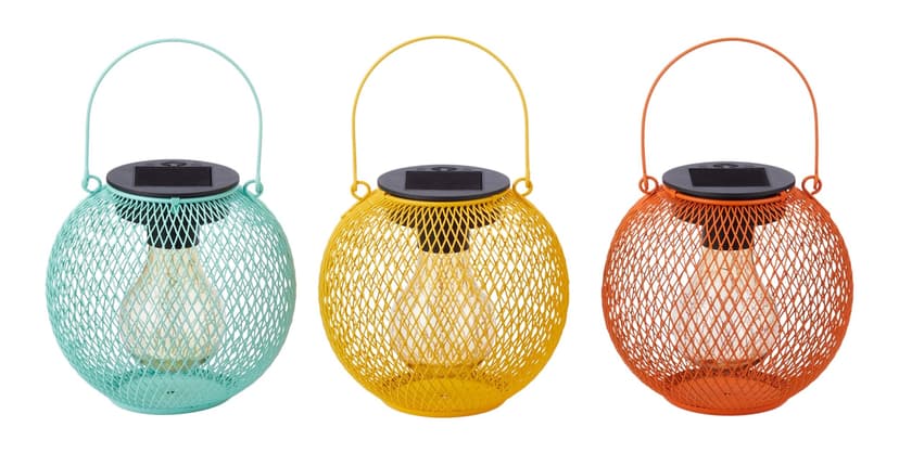 For Living Solar Mesh Globe Lantern with Warm White LEDs, Assorted