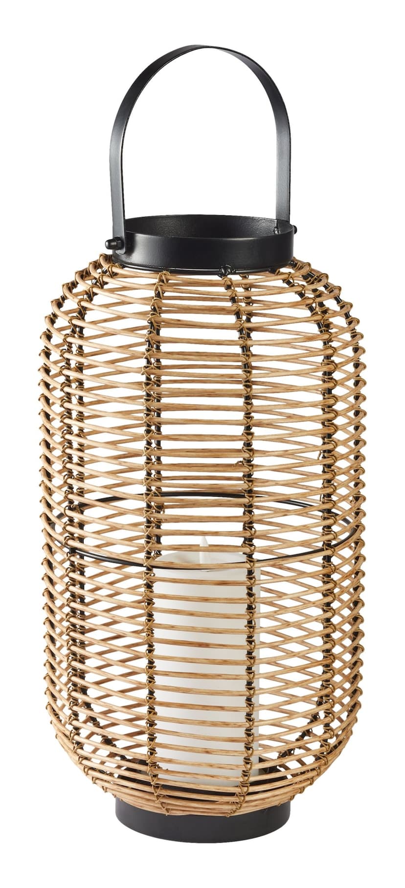 CANVAS Serra Large Wicker Lantern LED Flameless Candle, Plastic