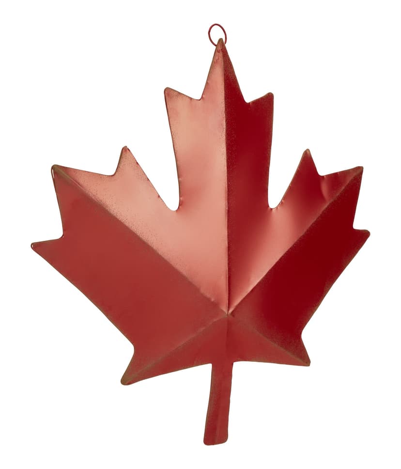 For Living Maple Leaf Wall Art, Red, Metal, 44.4 x 41.9 cm
