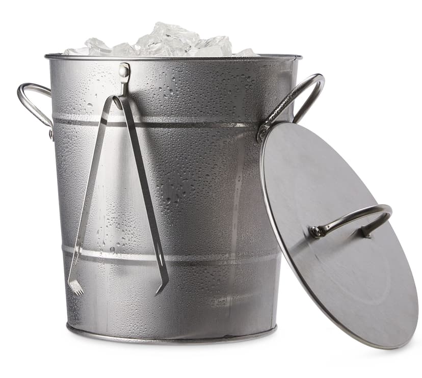 CANVAS Ice Bucket and Scoop, Stainless Steel with Insulated Liner, Silver, 9.06-in