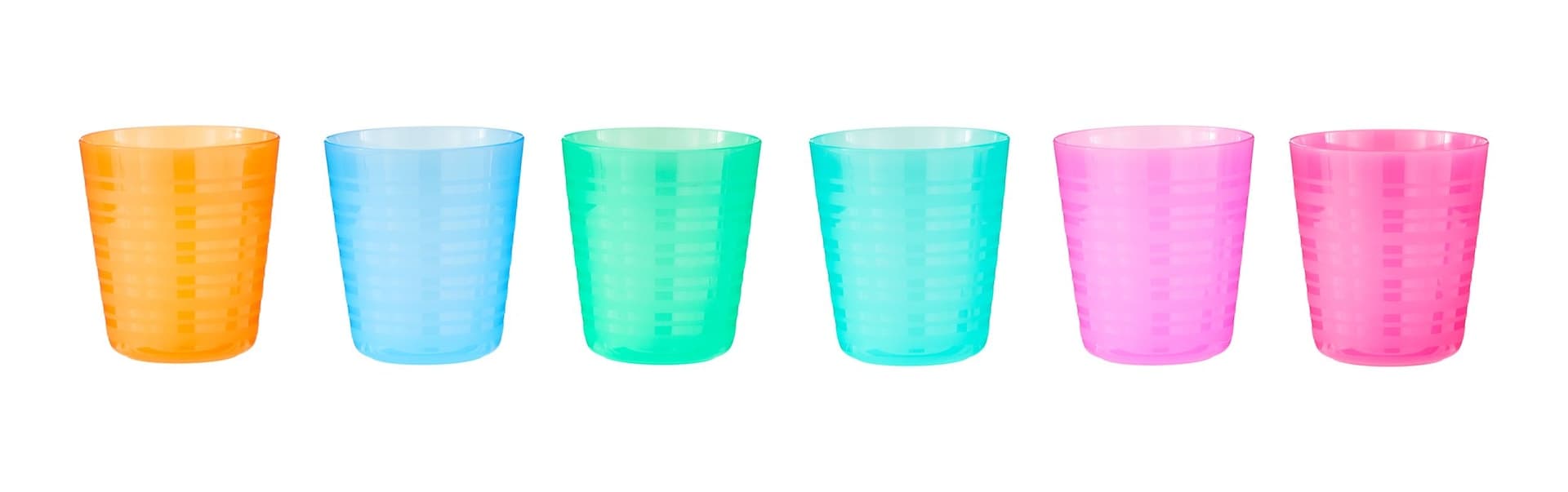 For Living Colourful Cup Set, BPA-Free, Assorted Colours, 6-pk