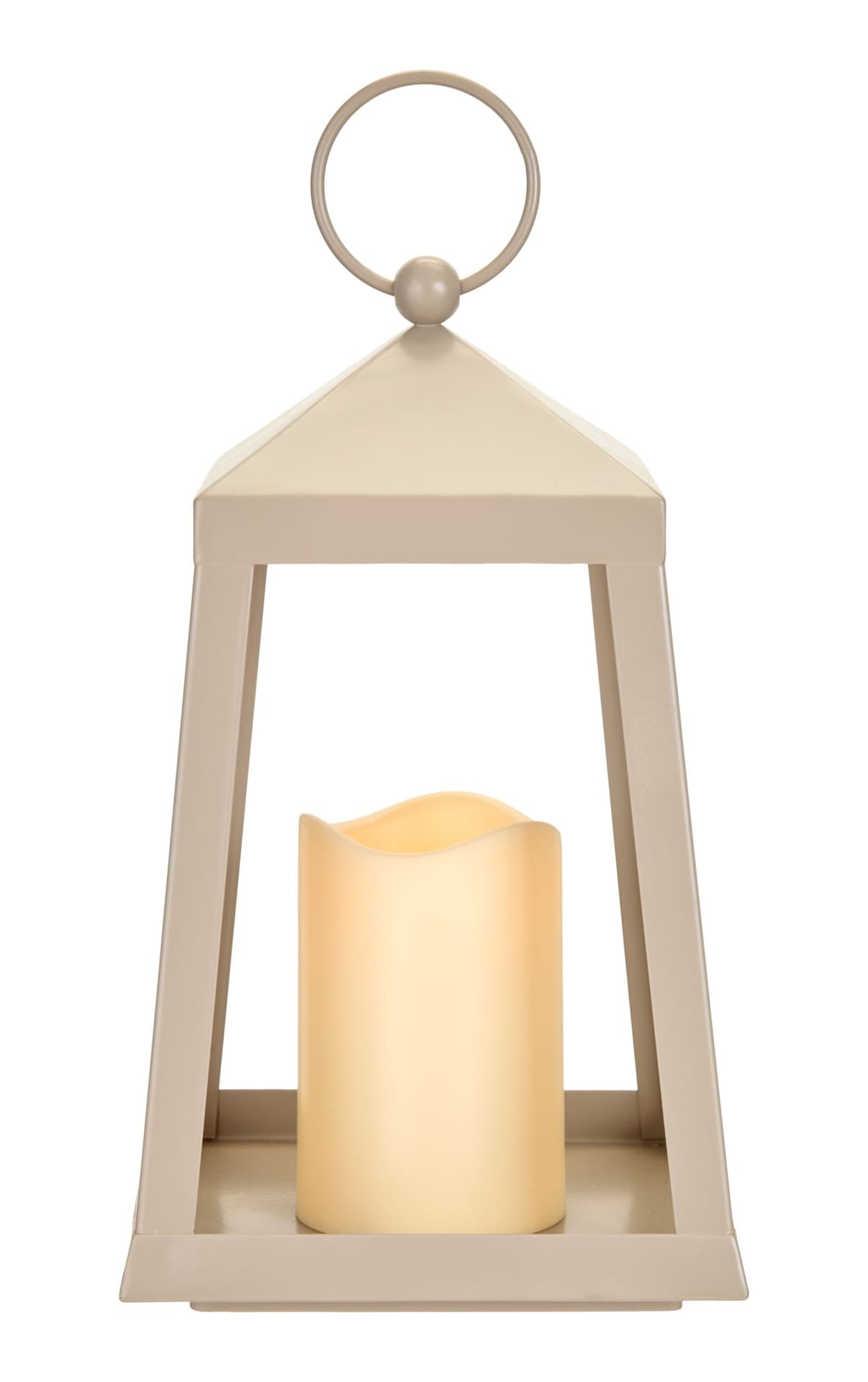 CANVAS Outdoor Artificial LED Candle Lantern, Beige