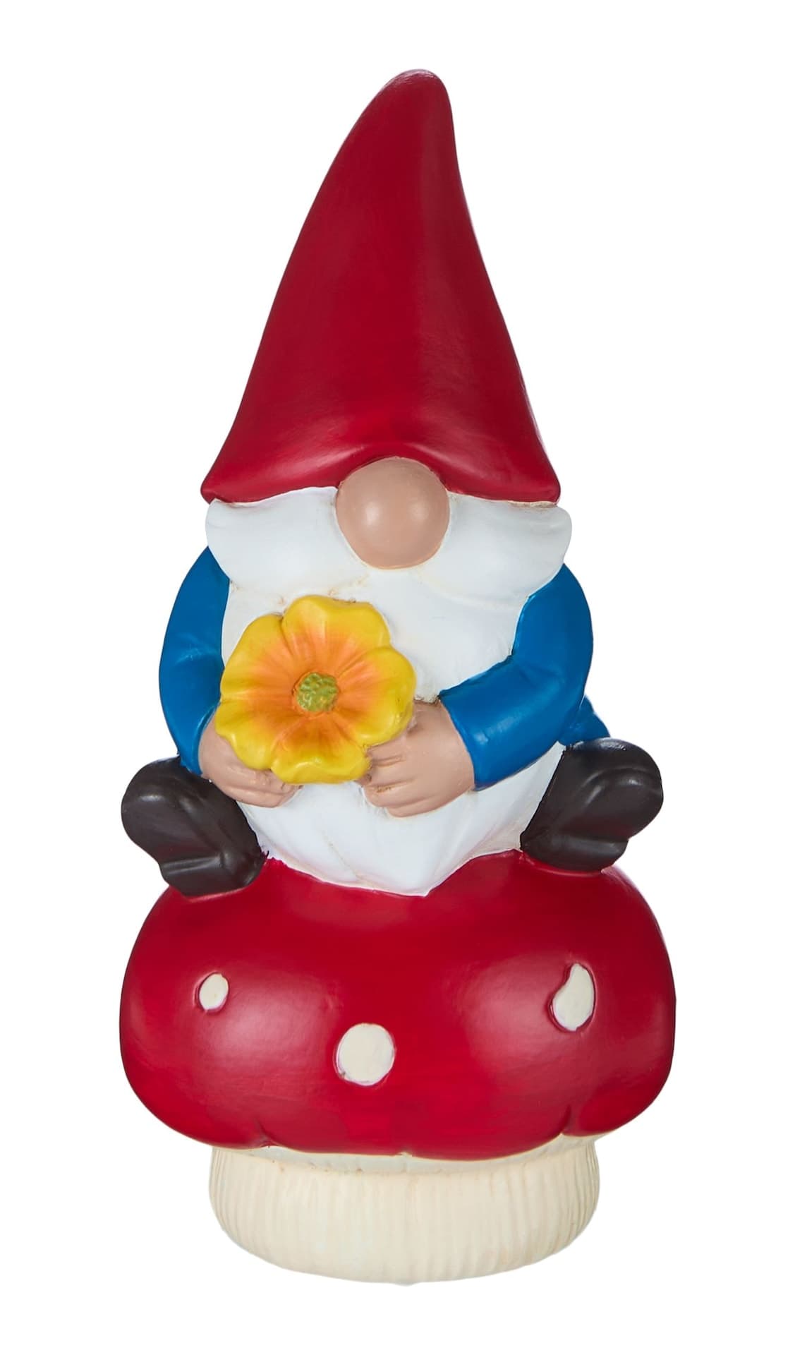 FOR LIVING Heavy Duty Resin Gnomes on Mushrooms Statue, Weather-Resistant, Assorted