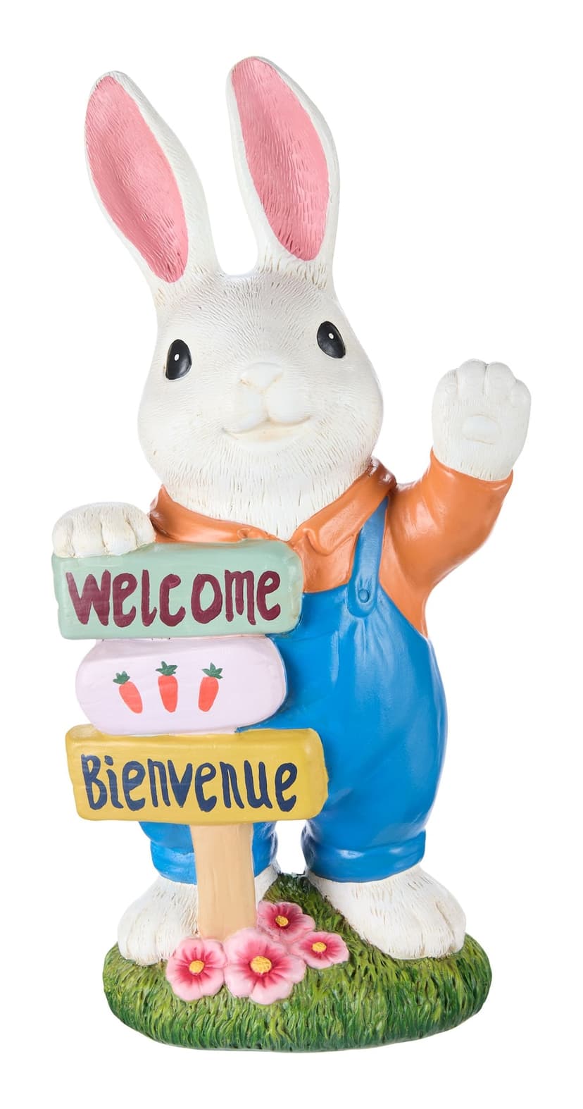 FOR LIVING Heavy Duty Resin Welcome Bunny, Weather-Resistant