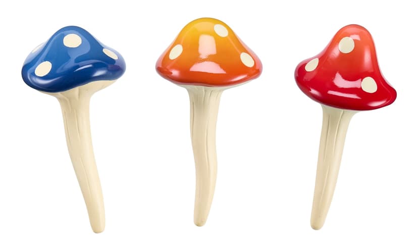FOR LIVING Heavy Duty Resin Weather-Resistant Mushroom Stakes, 3-pk
