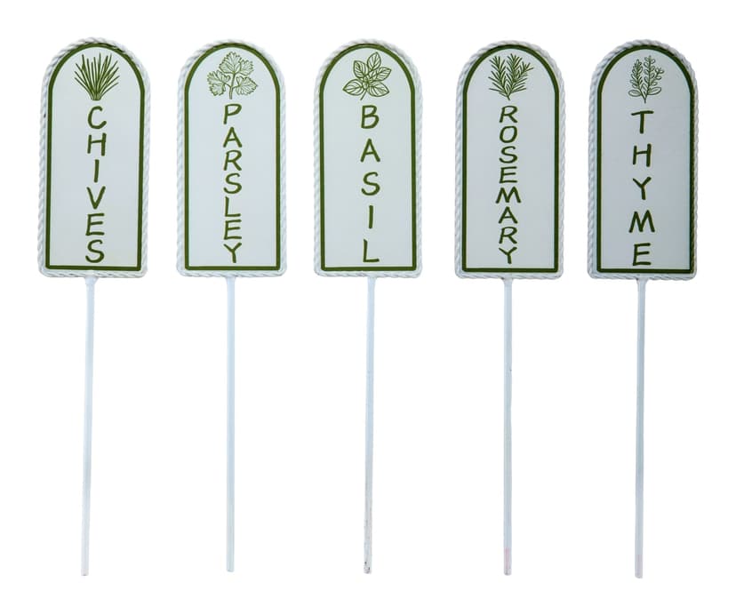 FOR LIVING Garden Herb/Plant Markers Set, Bilingual
