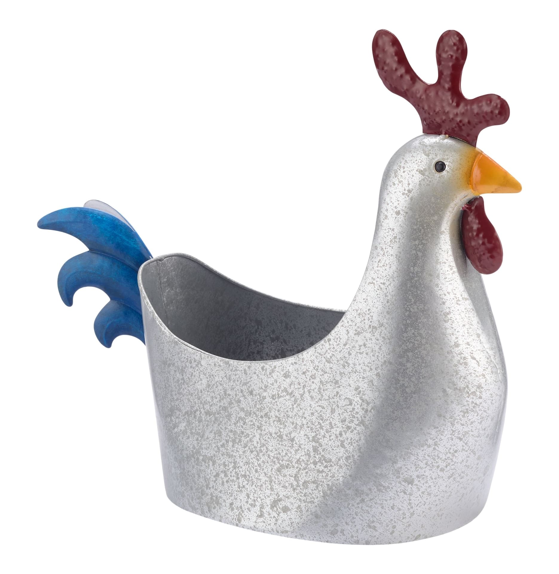 FOR LIVING Weather-Resistant Metal Rooster Planter
