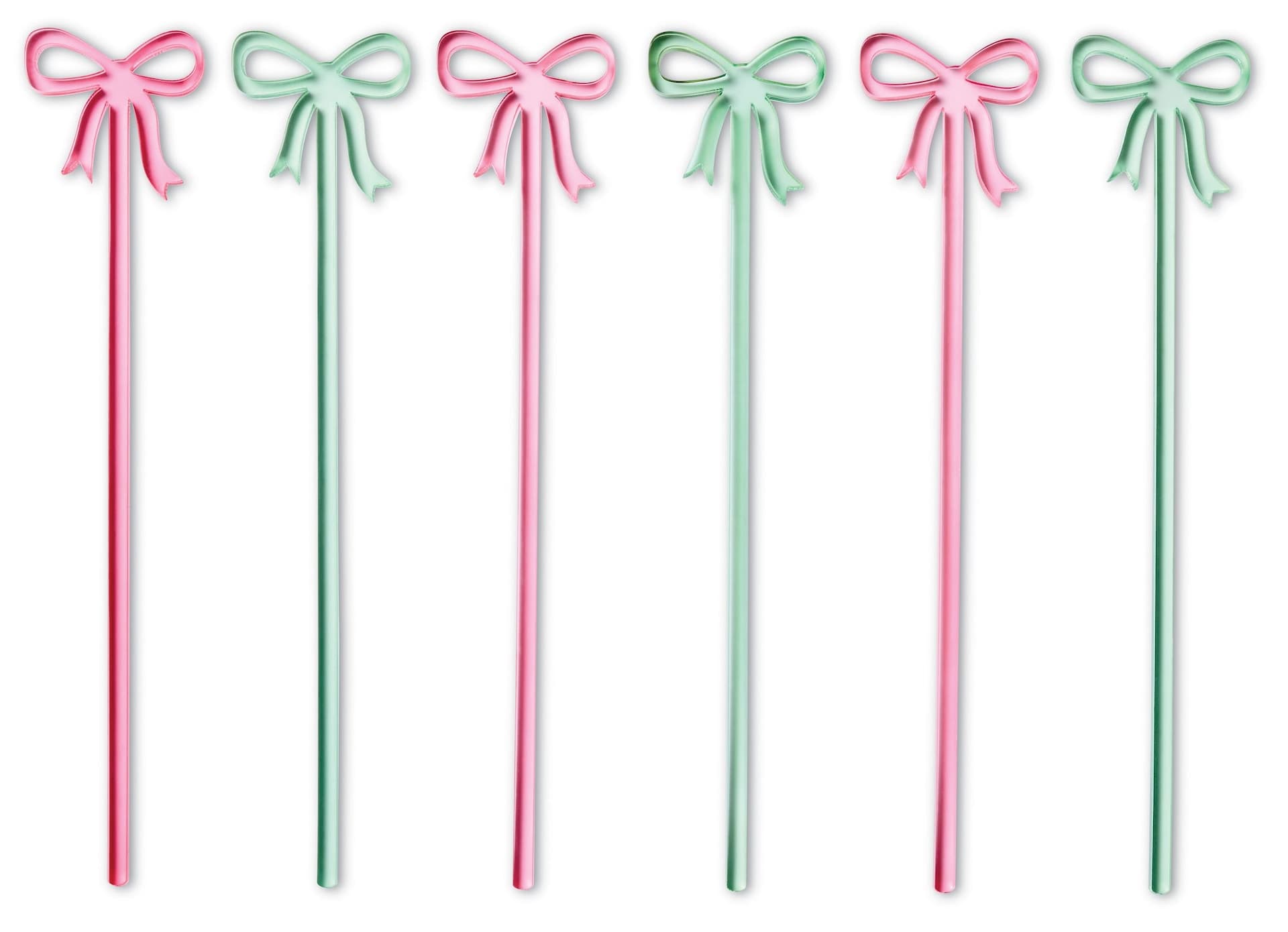CANVAS Stir Sticks for Outdoor Dining, Green and Red, 6-pk