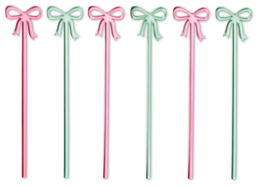 CANVAS Stir Sticks for Outdoor Dining, Green and Red, 6-pk
