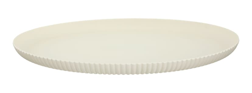 CANVAS Serving Platter with Scalloped Rim, Dishwasher Safe, Cream, 450-g
