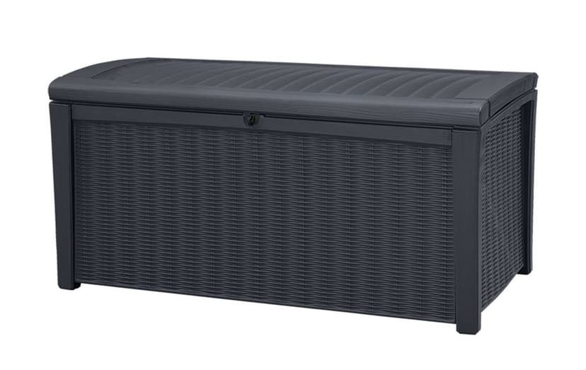Keter Rattan Style Outdoor Storage Deck Box, Grey, 110-Gal