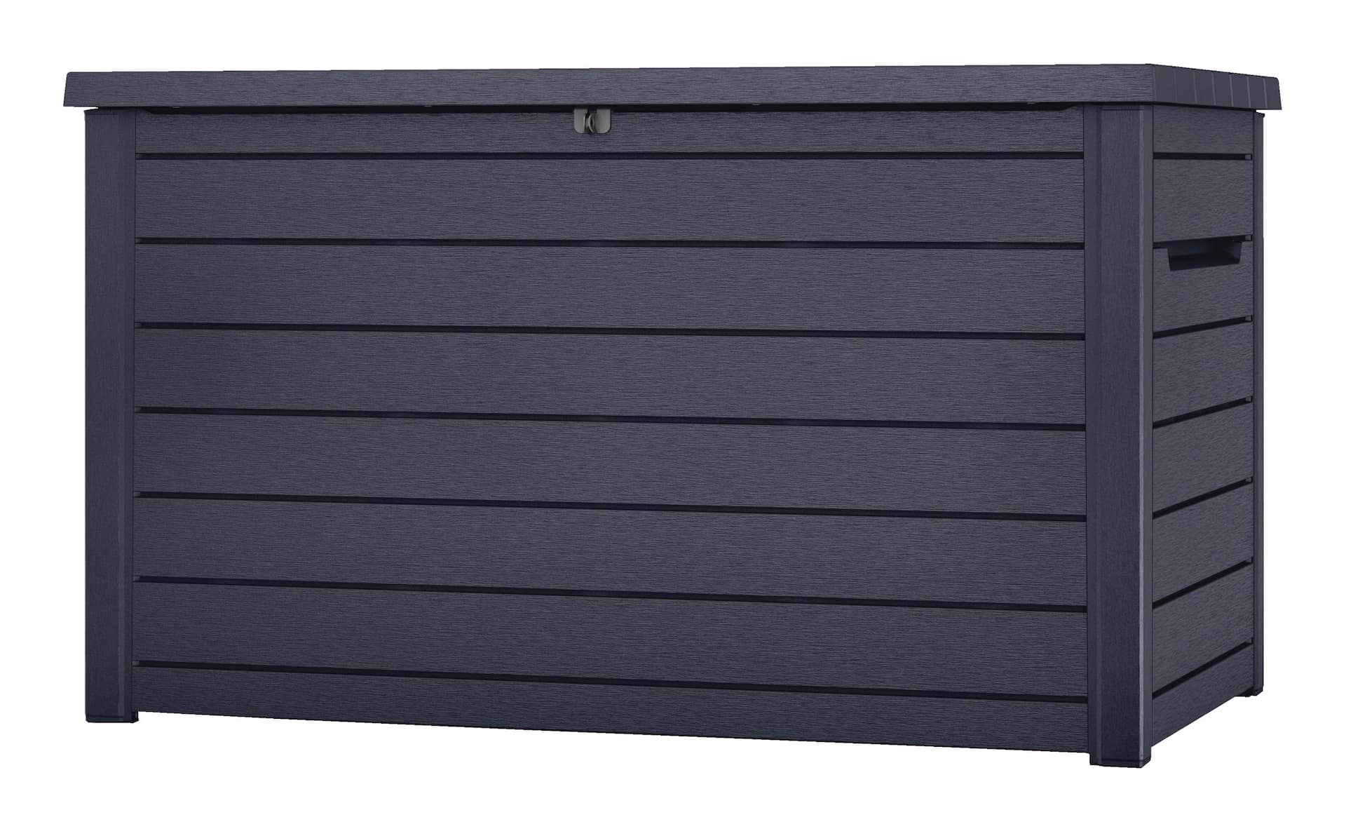 Keter All-Weather Outdoor Storage Deck Box, Wood-Look, Grey, 230-Gal