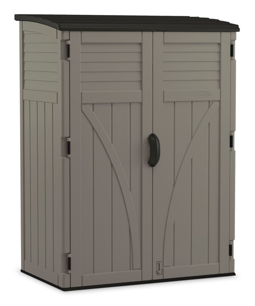 Suncast Outdoor Vertical Storage Shed, Stoney Grey, 404-Gal