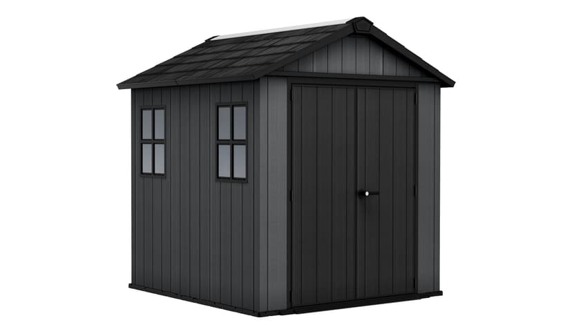 Keter Newton+ 757/775 Outdoor Storage Shed with Realistic Evotech™ Panels, 7.5-ft x 7-ft or 7-ft x 7.5-ft
