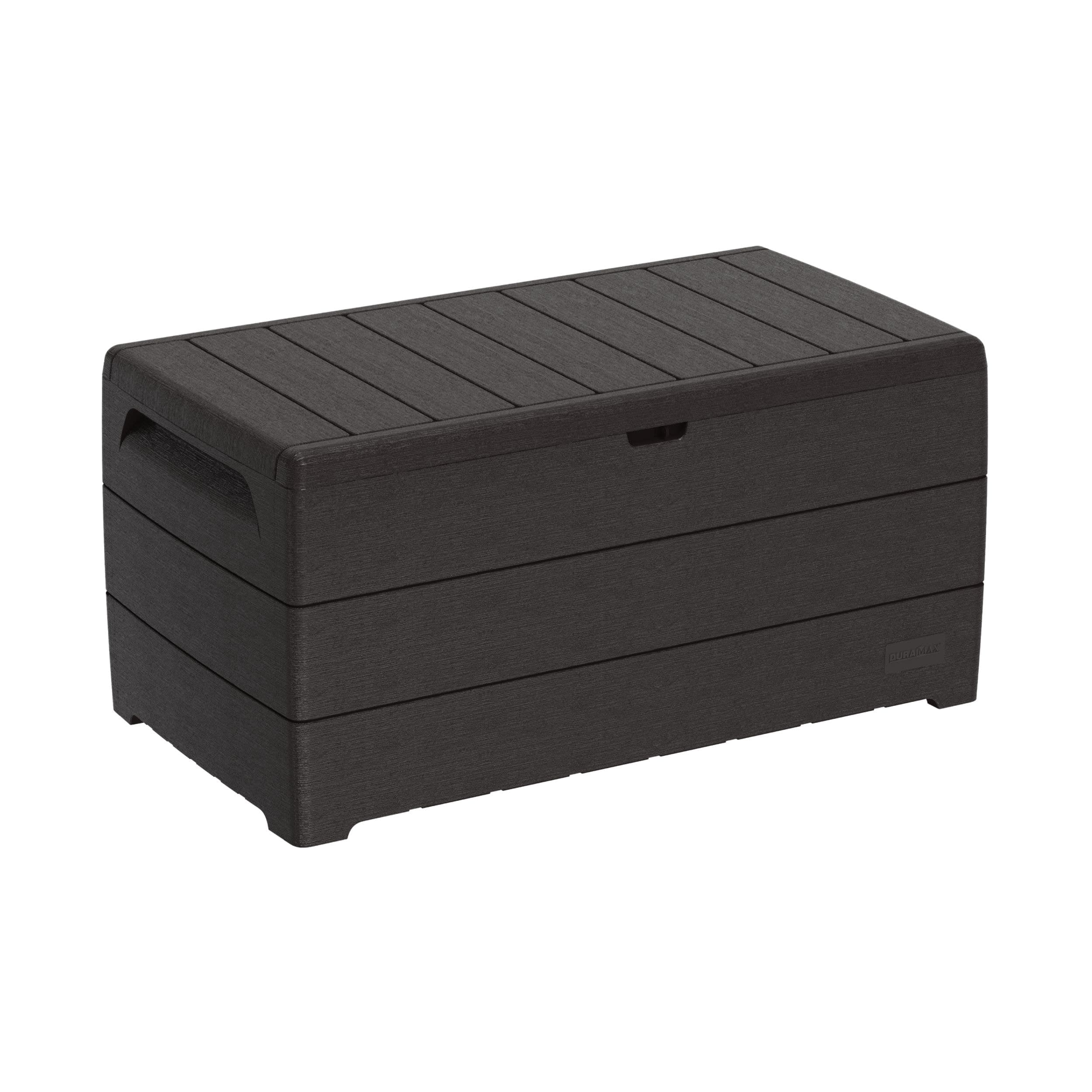 Duramax Outdoor Storage Deck Box with Lockable Indicator (lock not included), Dark Brown, 110-Gal