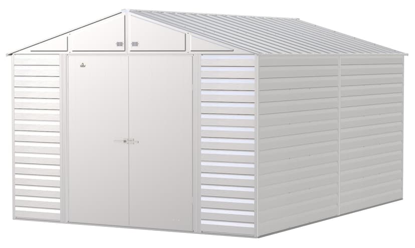 Arrow Select Galvanized Steel Storage Shed, Flute Grey, 10-ft x 14-ft