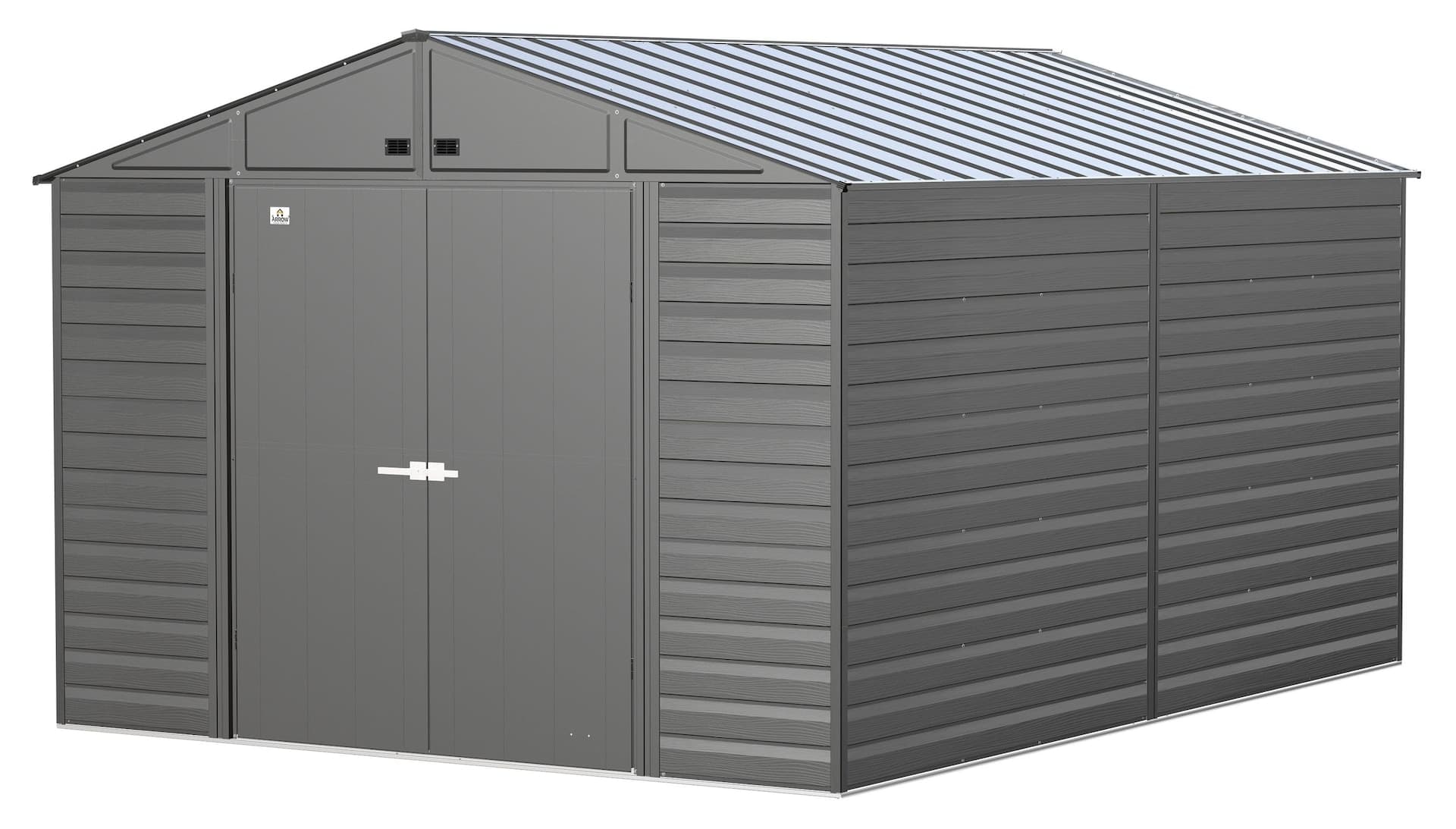 Arrow Select Galvanized Steel Storage Shed, Charcoal, 10-ft x 14-ft